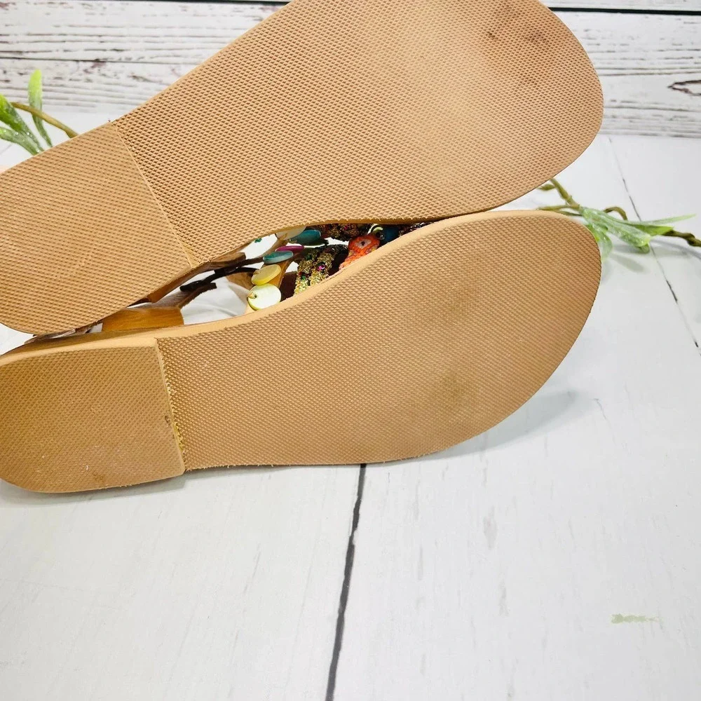 ELINA LINARDAKI Sandals - Beige  Ankle Strap Charm Flat Sandals - Picture 12 of 12